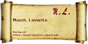 Musch Levente névjegykártya
